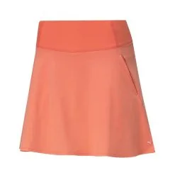 Puma Women's PWRShape Solid Golf Skirt -CLUBS Sales Store 2021PWRShapeSolidWovenSkirt GeorgiaPeach