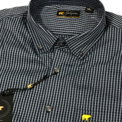 Callaway Jack Nicklaus Black Label By Perry Ellis Mini Plaid Button Down Shirts -CLUBS Sales Store 2ColorsMiniPlaid ClassicNavy1