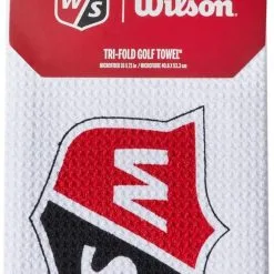 Wilson Staff Tri-Fold Waffle Golf Towel - White - 16" X 21"