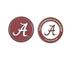 J&M NCAA Double Sided Collegiate Golf Ball Marker Coins -CLUBS Sales Store Alabama 1