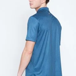 Callaway Jack Nicklaus Black Label By Perry Ellis All Over Mini Foulard Polo Shirts -CLUBS Sales Store AllOverMiniFoulardPolo DeepDiveBlue2