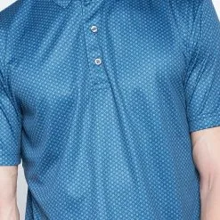 Callaway Jack Nicklaus Black Label By Perry Ellis All Over Mini Foulard Polo Shirts -CLUBS Sales Store AllOverMiniFoulardPolo DeepDiveBlue3