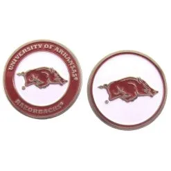 J&M NCAA Double Sided Collegiate Golf Ball Marker Coins -CLUBS Sales Store Arkansas 1