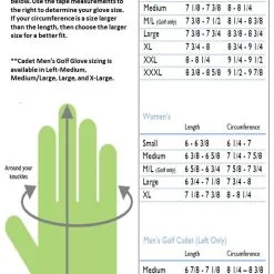 Bionic Golf Women's RelaxGrip Glove -CLUBS Sales Store Bionic Size Chart