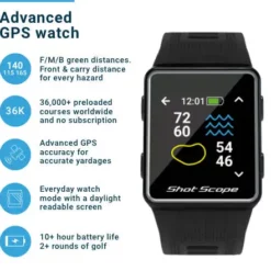 Shot Scope Golf G3 GPS Watch -CLUBS Sales Store Black G3 Product 480x441 Desktop 3
