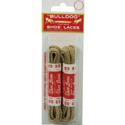J And M BullDog Shoe Laces (33" Beige, Braided)