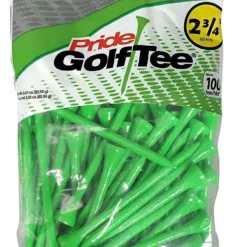 CaddiesShack Pride Sports Wood Golf Tees 2.75 X 100 Count -CLUBS Sales Store Classic Wood Tee 2.75 100 count Green