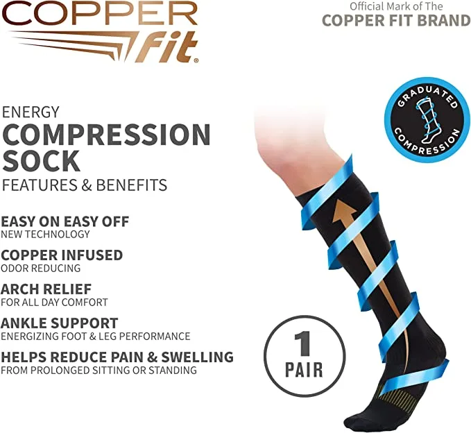 Proactive Copper Fit Energy Compression Socks 2 Proactive Copper Fit Energy Compression Socks - Image 2