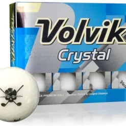 CaddiesShack Custom Jolly Rogers Skull & Crossbones Volvik Crystal Golf Balls -CLUBS Sales Store Crystal White Logo Box