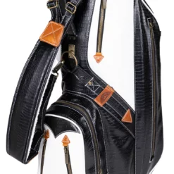 Sun Mountain 2023 Dundee Leather Cart Bag -CLUBS Sales Store Dundee N230415 black white