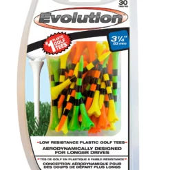 J And M Pride Sports Plastic Evolution Striped Golf Tees 30 Pack