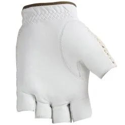 J&M HJ Golf Half Finger Cotton Knit & Leather Gloves -CLUBS Sales Store HJ Golf Half Finger Glove 2
