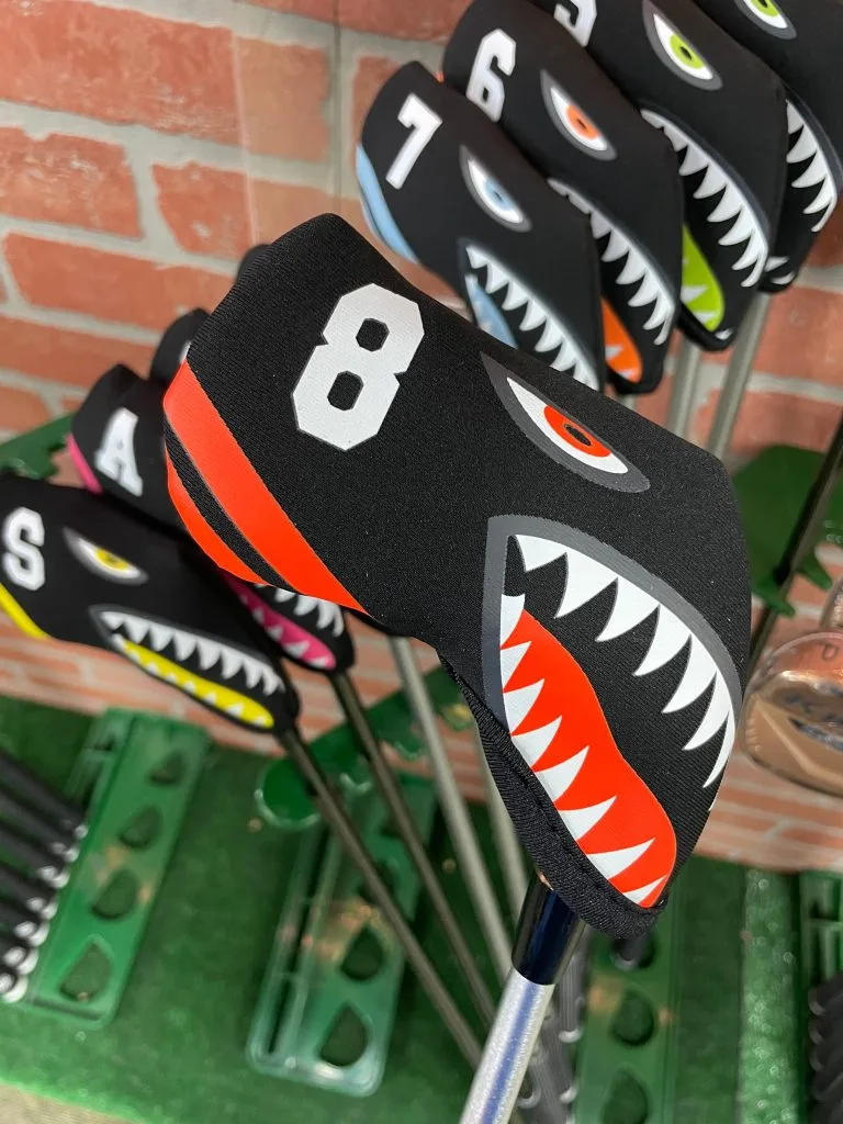 HNM Shark Bite Neoprene Iron Head Covers Set 5 HNM Shark Bite Neoprene Iron Head Covers Set - Image 5