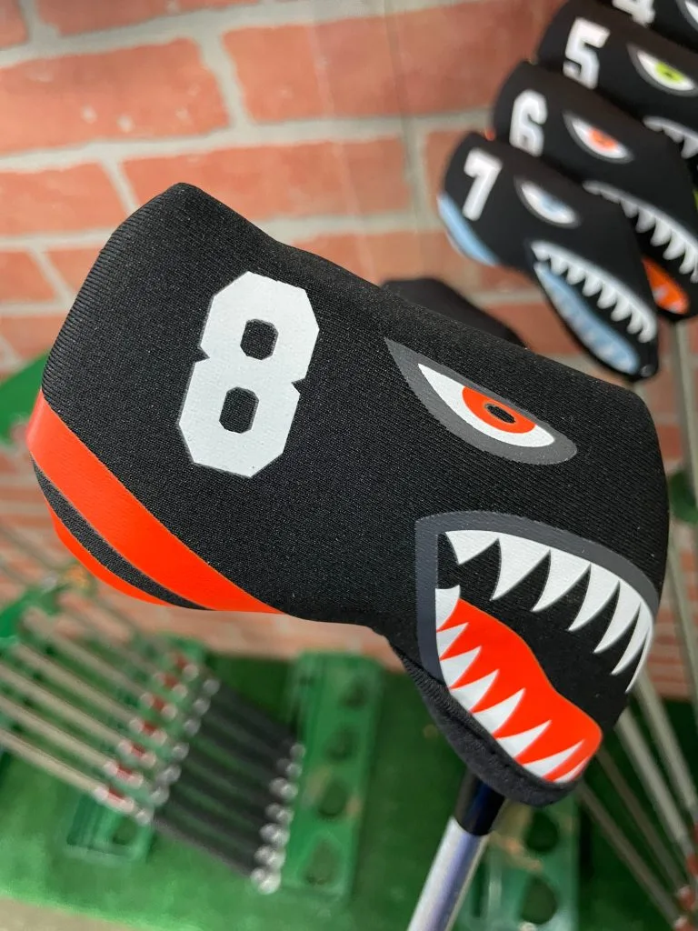 HNM Shark Bite Neoprene Iron Head Covers Set 9 HNM Shark Bite Neoprene Iron Head Covers Set - Image 9