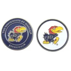 J&M NCAA Double Sided Collegiate Golf Ball Marker Coins -CLUBS Sales Store KU