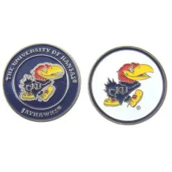 J&M NCAA Double Sided Collegiate Golf Ball Marker Coins -CLUBS Sales Store KU c2a67cac 00db 4bf1 8d0c 58ecc2c630e0