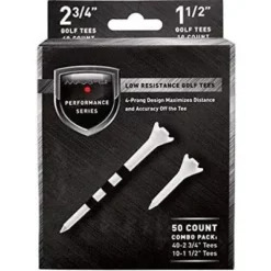 Golf Works Maxfli Performance Series Low Resistance White Golf Tees - 50 Pack