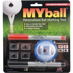 CaddiesShack MyBall Personalized Ball Marking Tool -CLUBS Sales Store MyBall Marking Tool Gambler