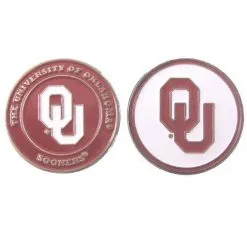J&M NCAA Double Sided Collegiate Golf Ball Marker Coins -CLUBS Sales Store Oklahoma