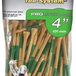 J And M Pride Professional Tee System ProLength Golf Tees 38 J And M Pride Professional Tee System ProLength Golf Tees -CLUBS Sales Store PTS ProLength Natural Wood Green 4 50ct