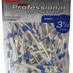 J And M Pride Professional Tee System ProLength Golf Tees 34 J And M Pride Professional Tee System ProLength Golf Tees -CLUBS Sales Store PTS ProLength White Blue 3.25 135ct