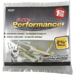J&M Pride Performance Plastic PTS Golf Tees -CLUBS Sales Store Pride Performance 234 White 10ct 87876