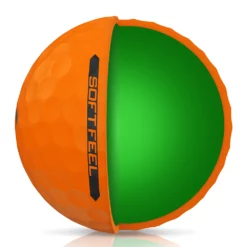 Cleveland Golf Srixon Soft Feel Brite Matte Color Golf Balls -CLUBS Sales Store SOFTFEEL13 BRITEORANGE QUARTERVIEW Reflection