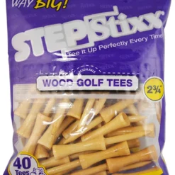 CaddiesShack STEPStixx Golf Tees - 2.75" -CLUBS Sales Store STEPStixx 2.75 NaturalWood