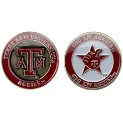 J&M NCAA Double Sided Collegiate Golf Ball Marker Coins -CLUBS Sales Store Texas A M