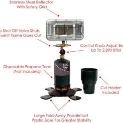 CaddiesShack TexSport Sportsmate Propane Heater Golf Cart Heater -CLUBS Sales Store Texsport Sportsmate Propane Heater 4