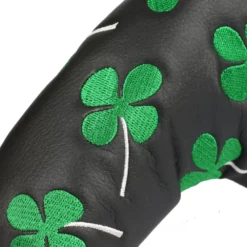 HNM Golf Volf Golf Black Synthetic Leather Shamrock Putter Cover -CLUBS Sales Store VolfGolfHeadcovers BlackShamrockBladePutter5