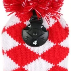 HNM Golf Volf Golf Knit Red White Diamond Headcover Set -CLUBS Sales Store VolfGolfHeadcovers KnitRedSet3