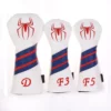HNM Golf Volf Golf Red White Blue Leather Spider Headcovers