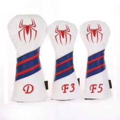 HNM Golf Volf Golf Red White Blue Leather Spider Headcovers