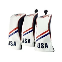 HNM Golf Volf Golf Red White Blue Leather USA Headcovers -CLUBS Sales Store VolfGolfHeadcovers USASET1
