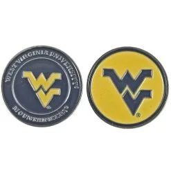 J&M NCAA Double Sided Collegiate Golf Ball Marker Coins -CLUBS Sales Store West Virginia