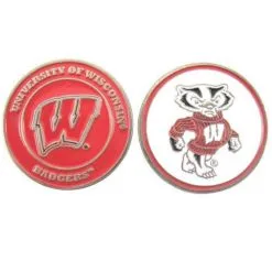 J&M NCAA Double Sided Collegiate Golf Ball Marker Coins -CLUBS Sales Store Wisconsin