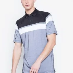 Callaway Jack Nicklaus Black Label By Perry Ellis Yarn Dyed Color Block Polo Shirts -CLUBS Sales Store YarnDyedColorBlockPolo CaviarBlack1