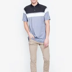 Callaway Jack Nicklaus Black Label By Perry Ellis Yarn Dyed Color Block Polo Shirts -CLUBS Sales Store YarnDyedColorBlockPolo CaviarBlack4